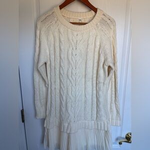 NWT Amazon Cable Knit Cream Sweater with skirt.